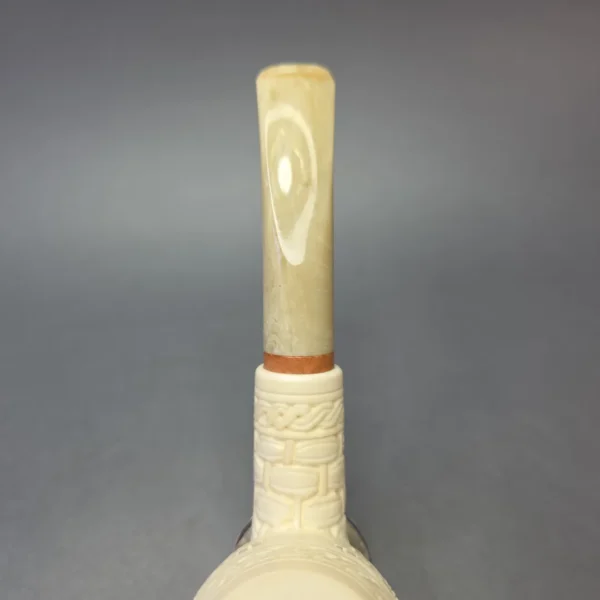 MBSD Meerschaum Deluxe Extra Large Floral Carved Brandy with Briar-Mortise (New) - Image 6