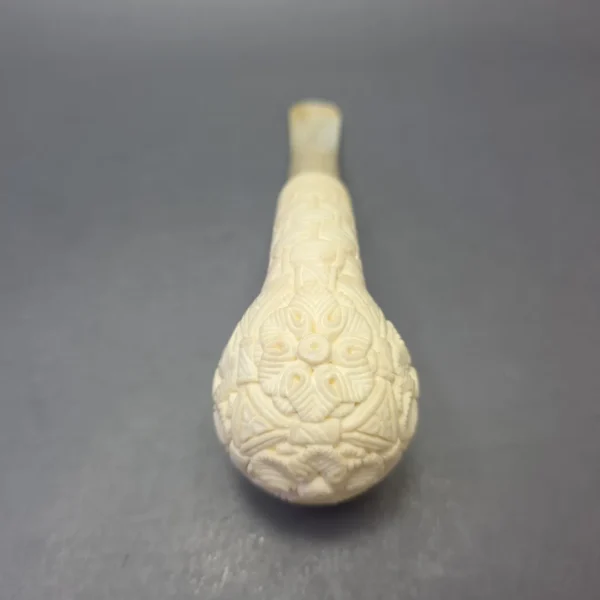 MBSD Meerschaum Deluxe Extra Large Floral Carved Brandy with Briar-Mortise (New) - Image 8