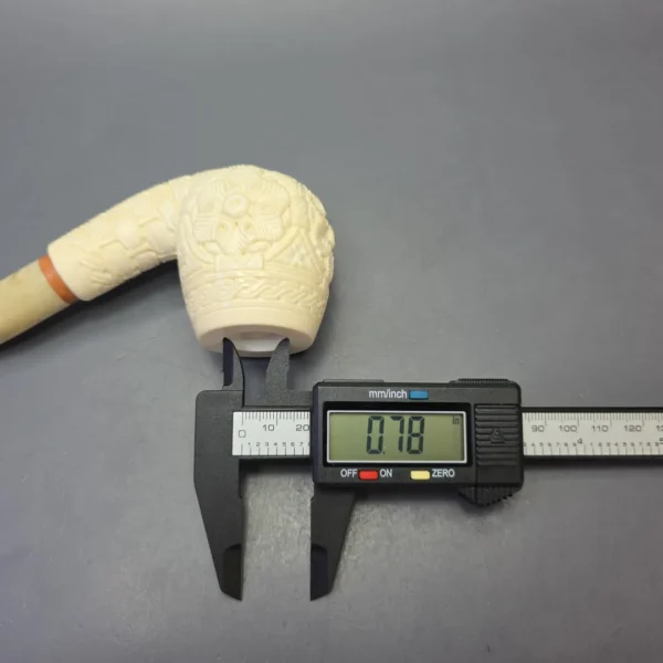 MBSD Meerschaum Deluxe Extra Large Floral Carved Brandy with Briar-Mortise (New) - Image 10
