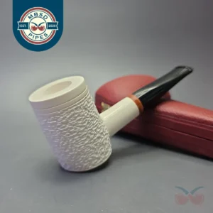 MBSD Meerschaum Deluxe Rusticated Poker with Briar-Mortise (New)