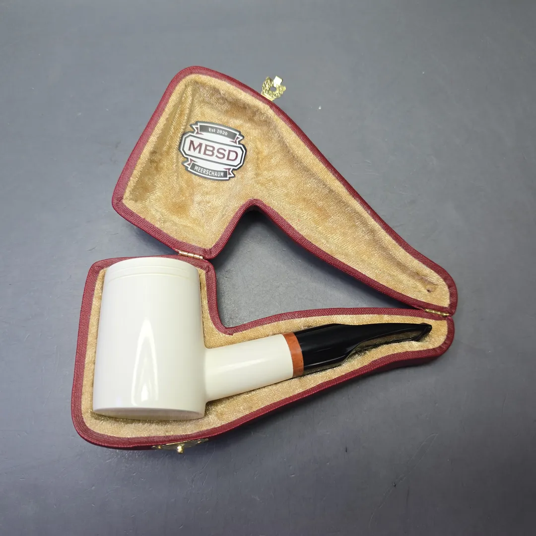 MBSD Meerschaum Deluxe Smooth Poker with Briar-Mortise (New) - Image 2