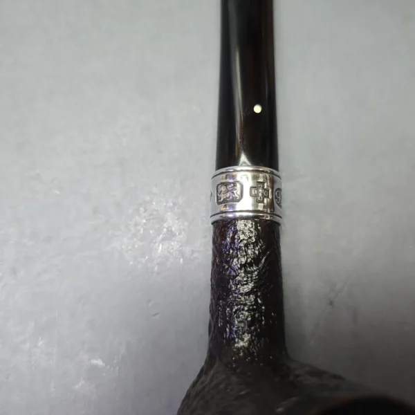 Dunhill (2000) Millennium Hallmark Shell Briar 5103 Sandblasted Billiard with Silver (Estate) - Image 12