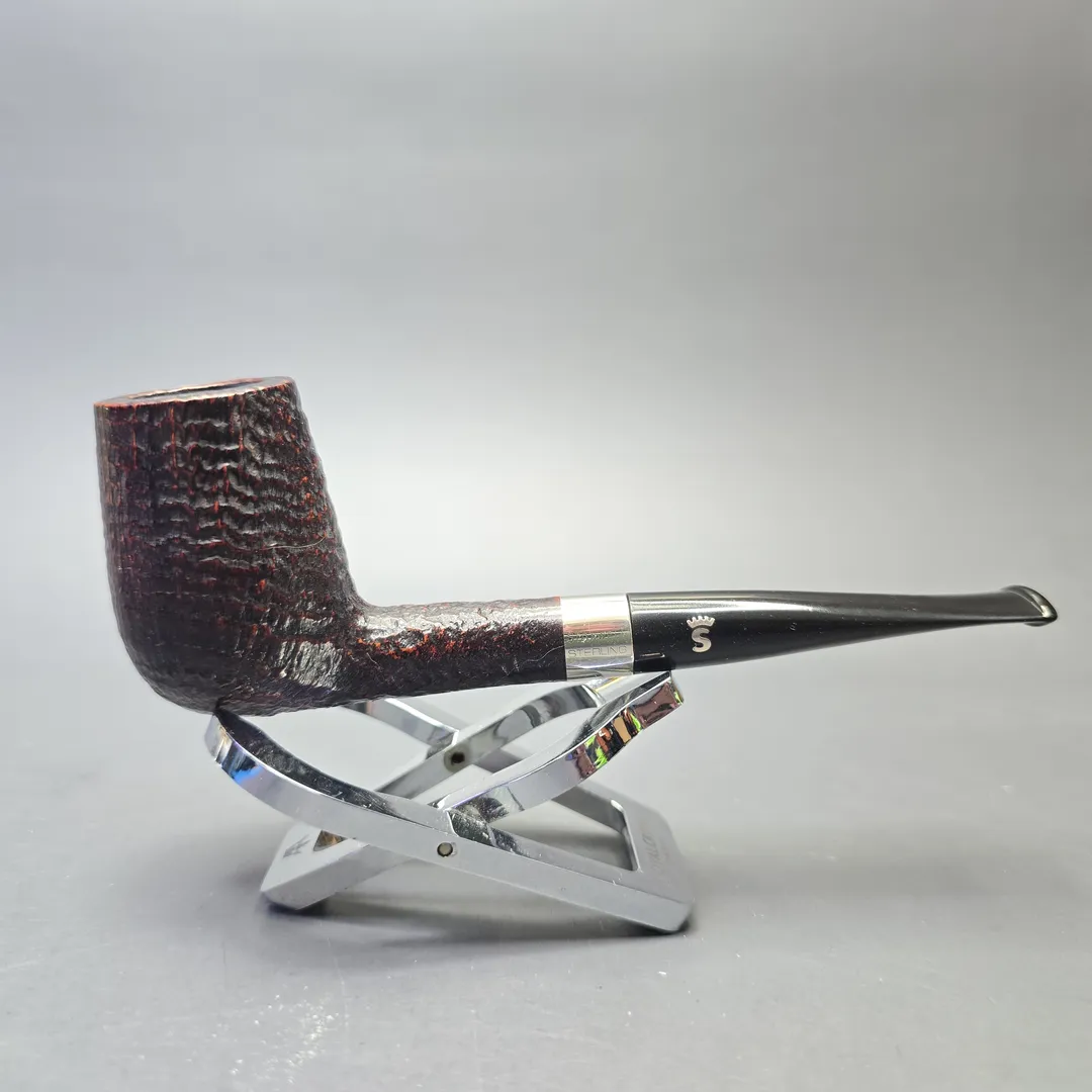 Stanwell (c.1980s-90s) Sterling 141 Sandblasted Billiard with Silver (Estate) - Image 2