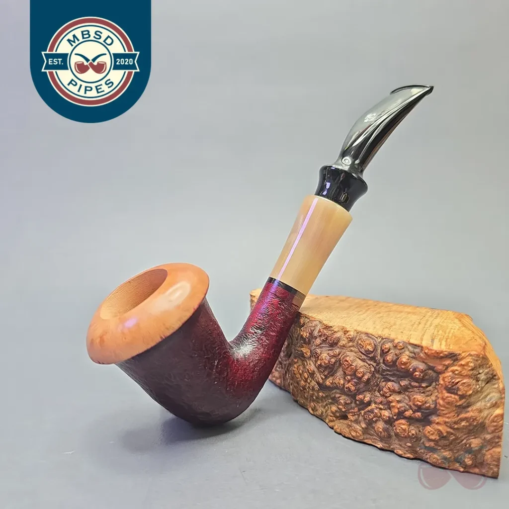 Butz-Choquin Calabash JR Partially Sandblasted Calabash with Horn (Unsmoked Estate)