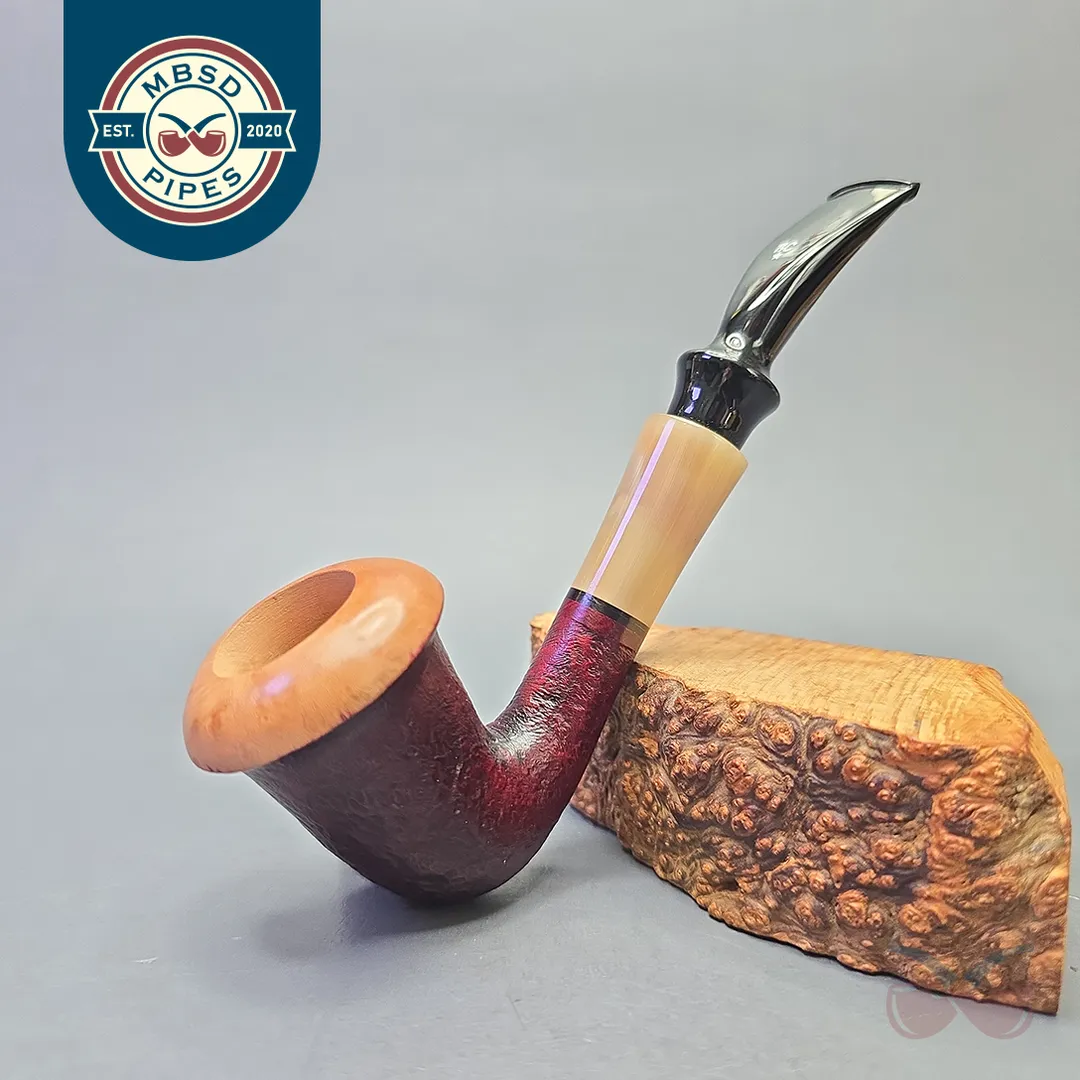 Butz-Choquin Calabash JR Partially Sandblasted Calabash with Horn (Unsmoked Estate)