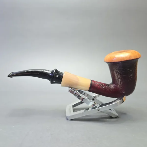 Butz-Choquin Calabash JR Partially Sandblasted Calabash with Horn (Unsmoked Estate) - Image 4