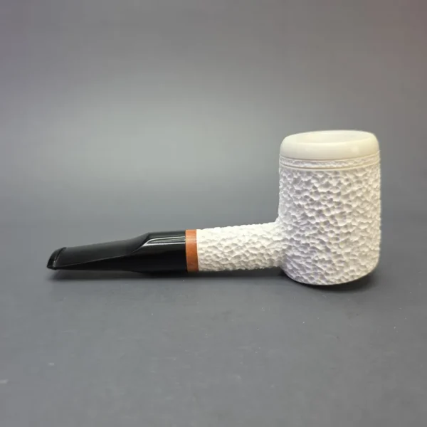 MBSD Meerschaum Deluxe Rusticated Poker with Briar Mortise (New) - Image 4