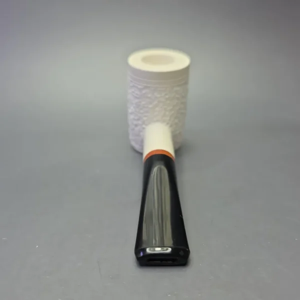 MBSD Meerschaum Deluxe Rusticated Poker with Briar-Mortise (New) - Image 6
