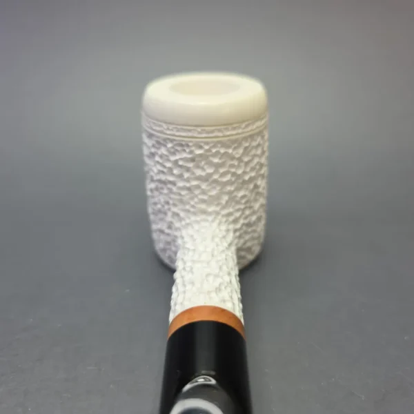 MBSD Meerschaum Deluxe Rusticated Poker with Briar Mortise (New) - Image 5
