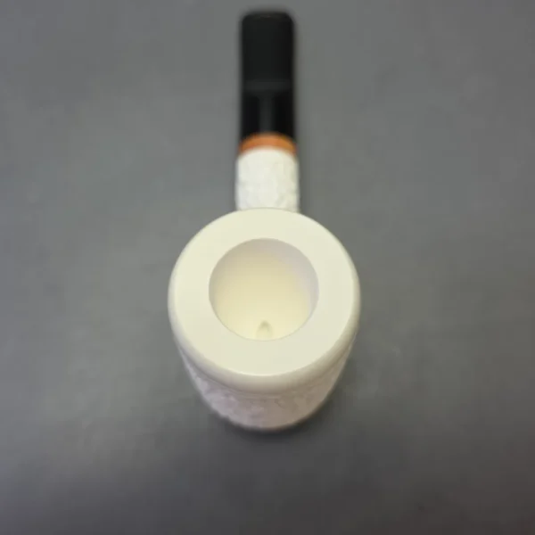 MBSD Meerschaum Deluxe Rusticated Poker with Briar Mortise (New) - Image 7