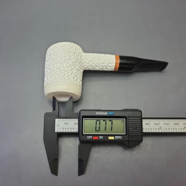 MBSD Meerschaum Deluxe Rusticated Poker with Briar Mortise (New) - Image 9
