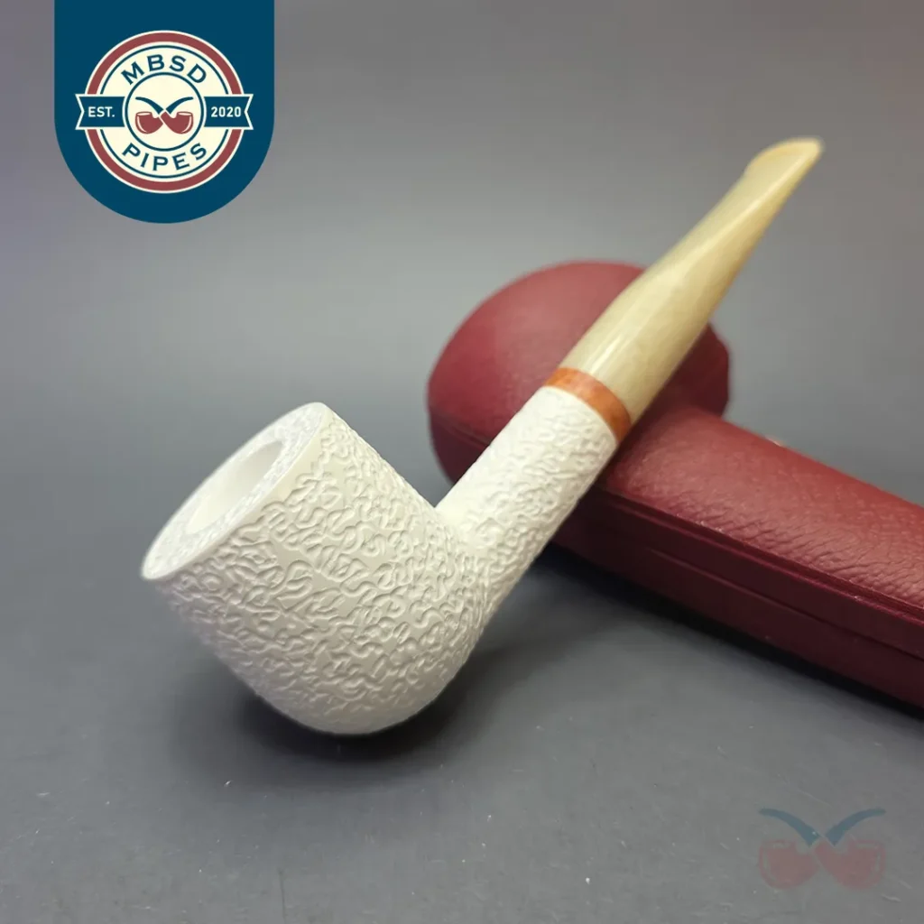 MBSD Meerschaum Deluxe Rusticated Billiard with Briar-Mortise (New)