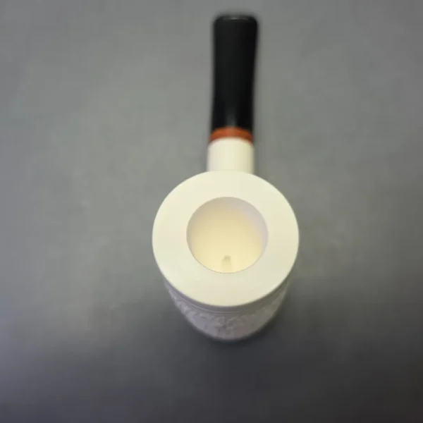 MBSD Meerschaum Deluxe Rusticated Poker with Briar-Mortise (New) - Image 7