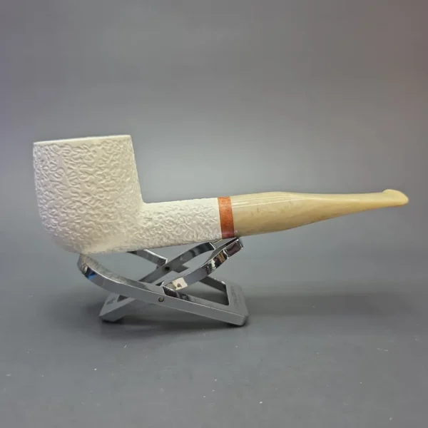 MBSD Meerschaum Deluxe Rusticated Billiard with Briar-Mortise (New) - Image 3