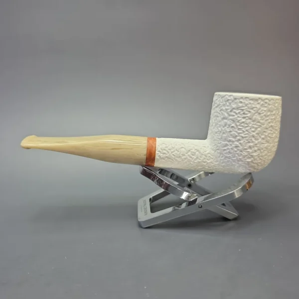 MBSD Meerschaum Deluxe Rusticated Billiard with Briar-Mortise (New) - Image 5