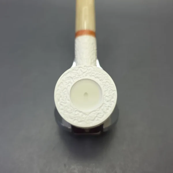 MBSD Meerschaum Deluxe Rusticated Billiard with Briar-Mortise (New) - Image 8