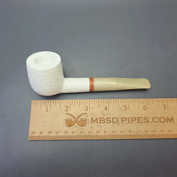 MBSD Meerschaum Deluxe Rusticated Billiard with Briar-Mortise (New) - Image 9