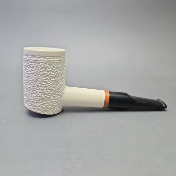 MBSD Meerschaum Deluxe Partially Rusticated Poker with Briar-Mortise (New) - Image 3