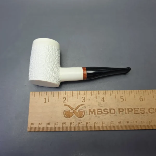 MBSD Meerschaum Deluxe Rusticated Poker with Briar-Mortise (New) - Image 9