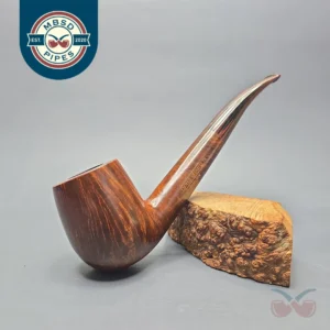 James Upshall Empire Series Tradition Magnum Smooth Long Shank Bent Billiard with Cumberland (Unsmoked Estate)