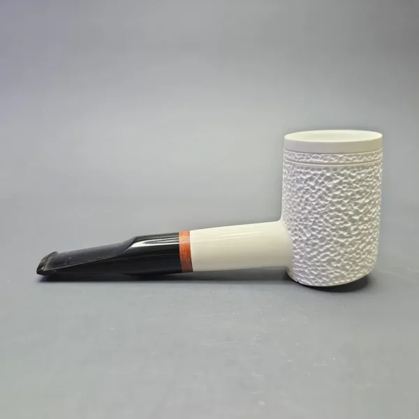 MBSD Meerschaum Deluxe Partially Rusticated Poker with Briar-Mortise (New) - Image 5
