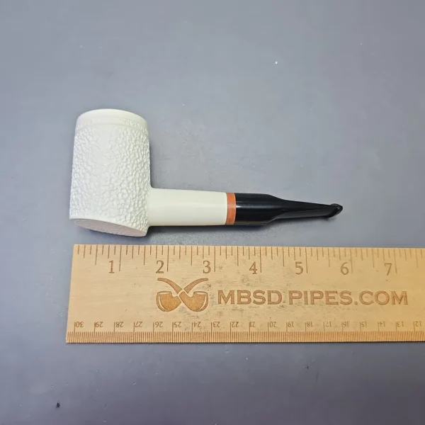 MBSD Meerschaum Deluxe Partially Rusticated Poker with Briar-Mortise (New) - Image 11