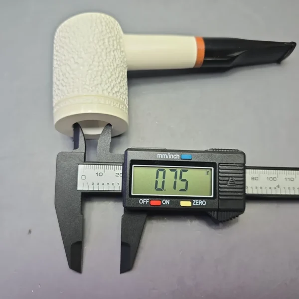 MBSD Meerschaum Deluxe Partially Rusticated Poker with Briar-Mortise (New) - Image 12