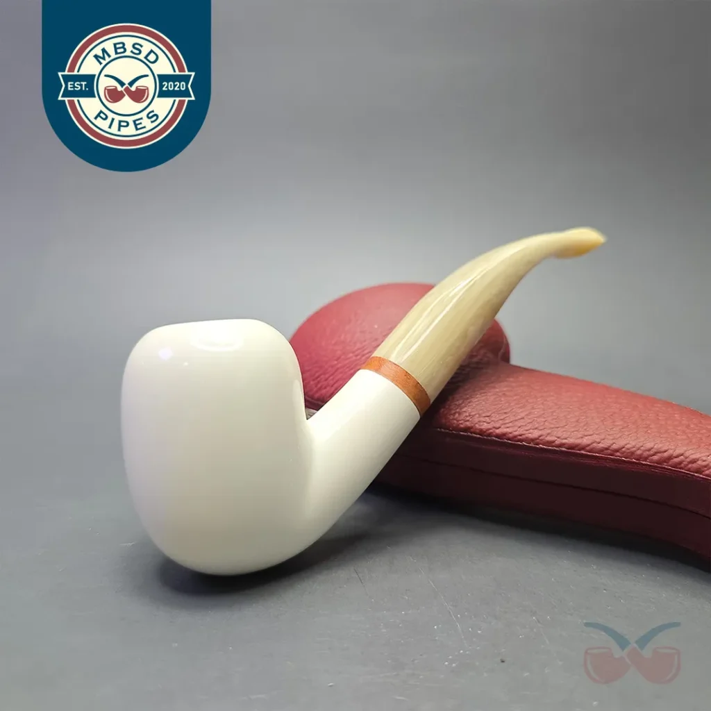 MBSD Meerschaum Deluxe Smooth Bent Billiard with Briar-Mortise (New)