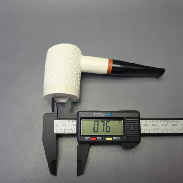 MBSD Meerschaum Deluxe Rusticated Poker with Briar-Mortise (New) - Image 8