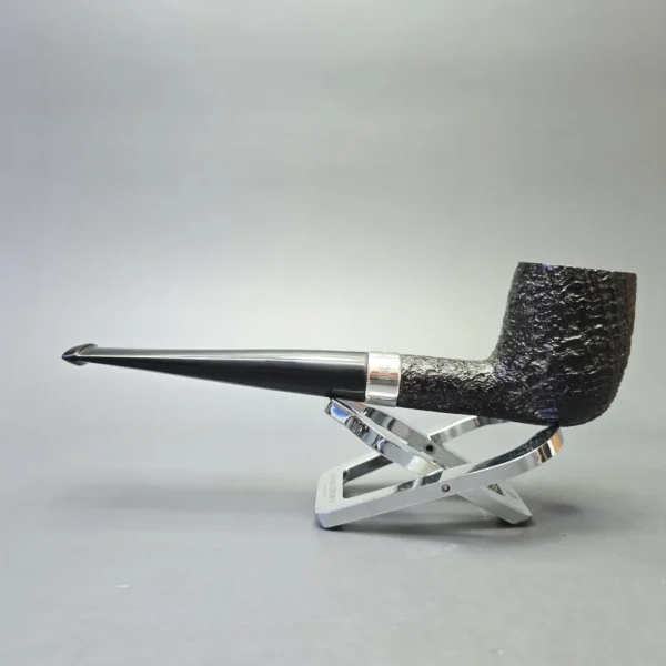 Dunhill (2005) The White Spot Collection Shell Briar 196 Sandblasted Billiard with Silver (Estate) - Image 4