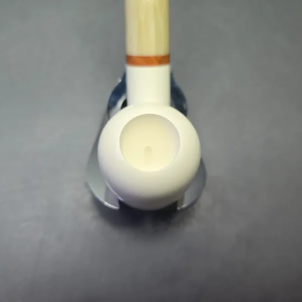 MBSD Meerschaum Deluxe Smooth Bent Billiard with Briar-Mortise (New) - Image 7