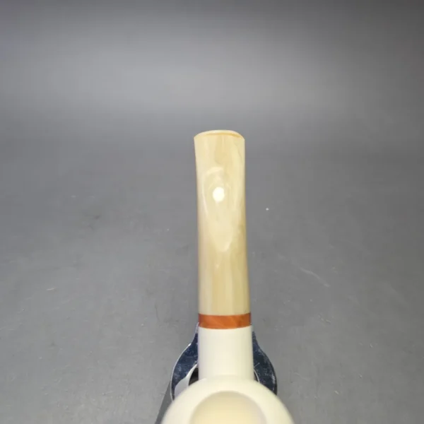 MBSD Meerschaum Deluxe Smooth Bent Billiard with Briar-Mortise (New) - Image 8