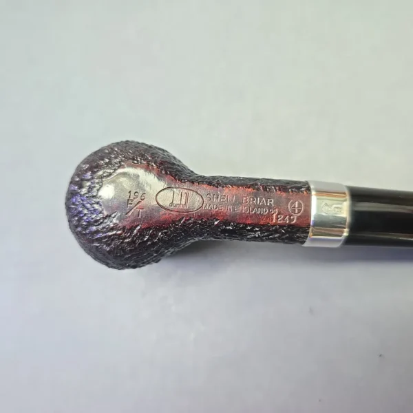 Dunhill (2005) The White Spot Collection Shell Briar 196 Sandblasted Billiard with Silver (Estate) - Image 9