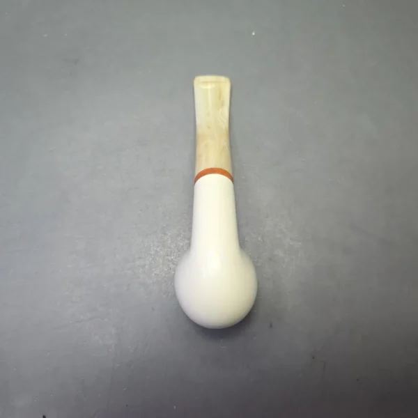MBSD Meerschaum Deluxe Smooth Bent Billiard with Briar-Mortise (New) - Image 10