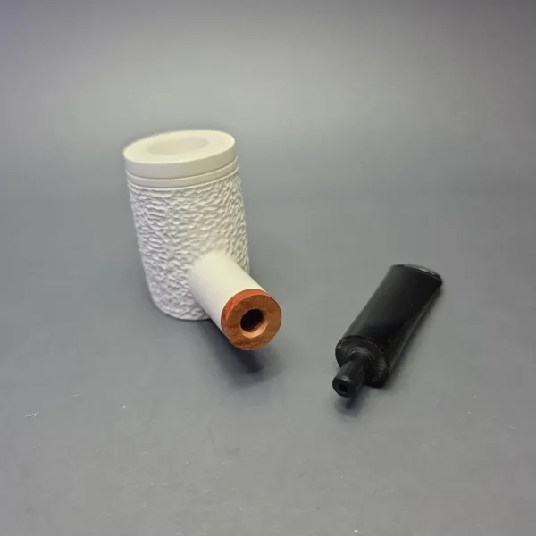 MBSD Meerschaum Deluxe Rusticated Poker with Briar-Mortise (New) - Image 10