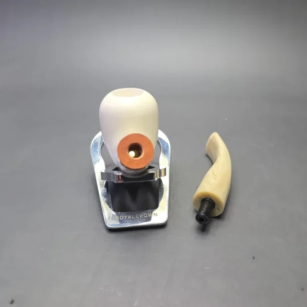 MBSD Meerschaum Deluxe Smooth Bent Billiard with Briar-Mortise (New) - Image 13