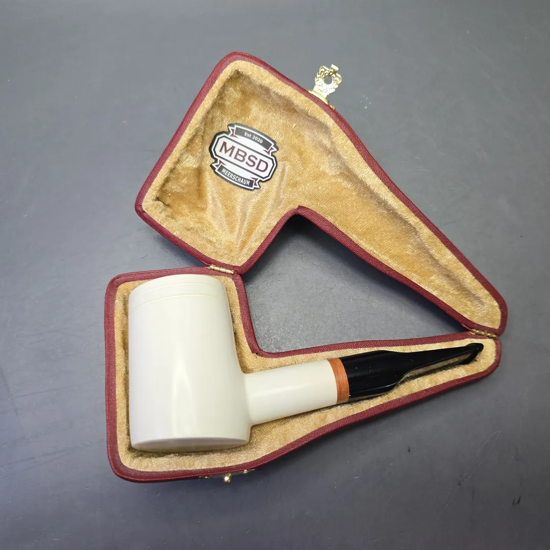 MBSD Meerschaum Deluxe Smooth Poker with Briar-Mortise (New) - Image 2