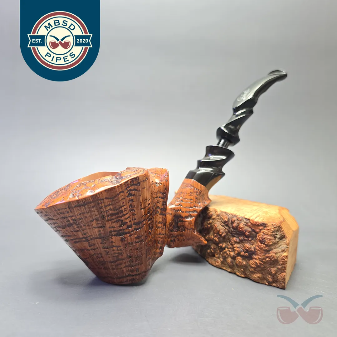 Preben Holm Fancy Private Collection Sandblast (C5) Magnum Freehand Sitter with Ebonite Ferrule (Unsmoked Estate)