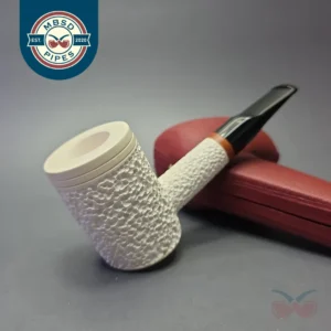MBSD Meerschaum Deluxe Rusticated Poker with Briar-Mortise (New)