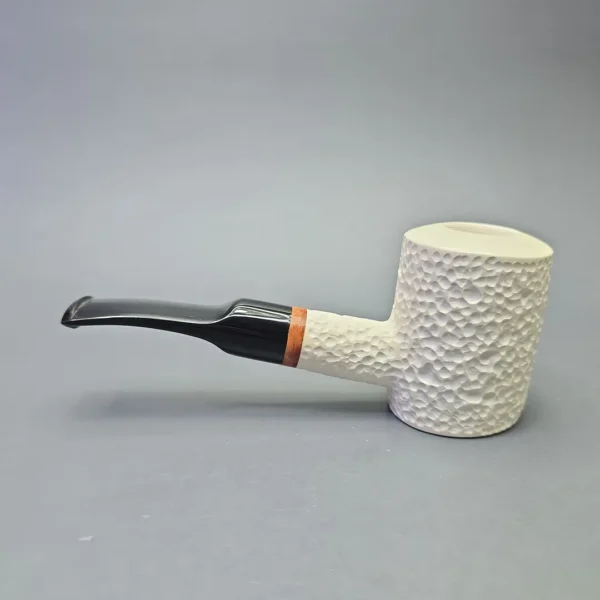 MBSD Meerschaum Deluxe Rusticated Poker with Briar-Mortise (New) - Image 5