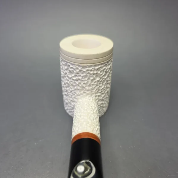 MBSD Meerschaum Deluxe Rusticated Poker with Briar-Mortise (New) - Image 6
