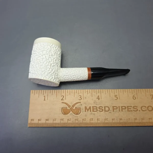 MBSD Meerschaum Deluxe Rusticated Poker with Briar-Mortise (New) - Image 8