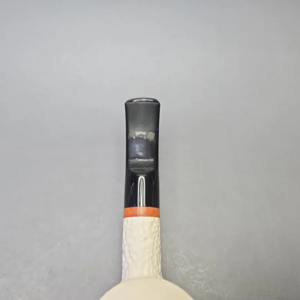MBSD Meerschaum Deluxe Rusticated Poker with Briar-Mortise (New) - Image 8