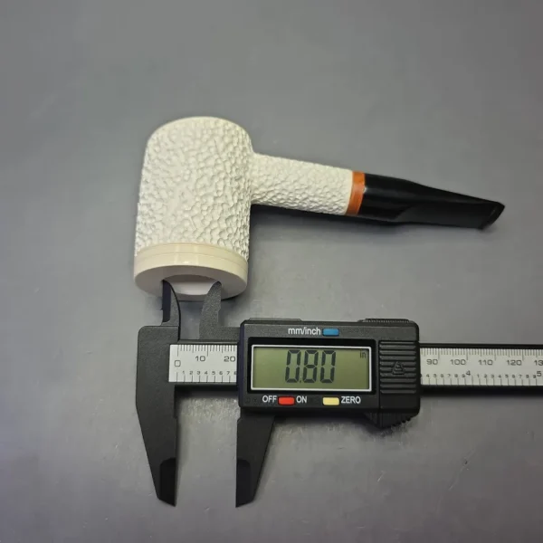 MBSD Meerschaum Deluxe Rusticated Poker with Briar-Mortise (New) - Image 9