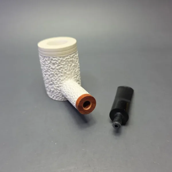 MBSD Meerschaum Deluxe Rusticated Poker with Briar-Mortise (New) - Image 10