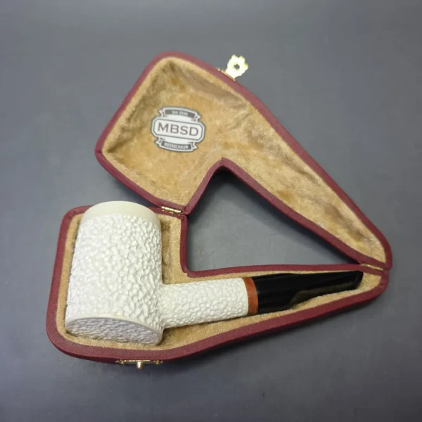 MBSD Meerschaum Deluxe Rusticated Poker with Briar-Mortise (New) - Image 11