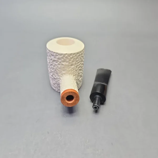 MBSD Meerschaum Deluxe Rusticated Poker with Briar-Mortise (New) - Image 13