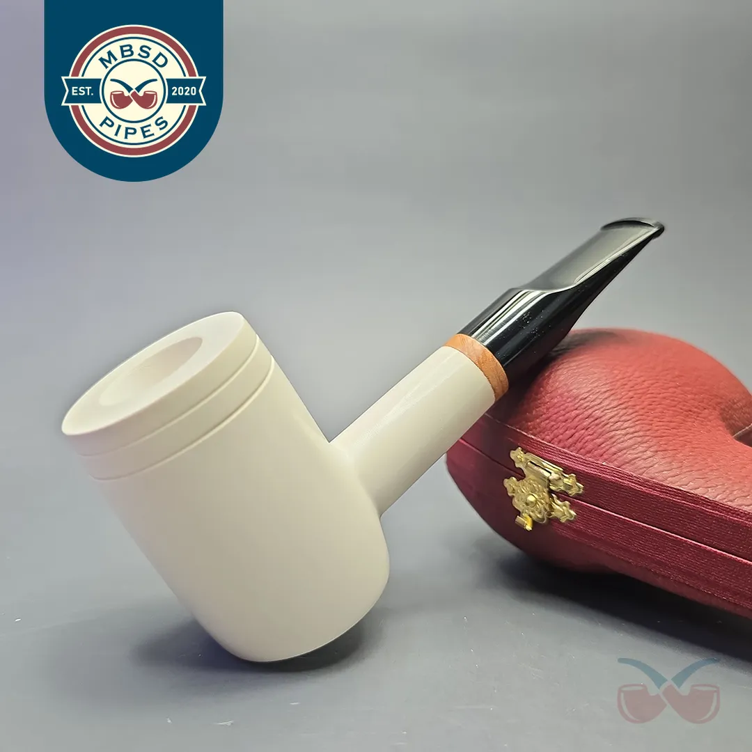 MBSD Meerschaum Deluxe Smooth Poker with Briar-Mortise (New)