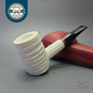 MBSD Meerschaum Deluxe Rusticated Poker with Briar-Mortise (New)
