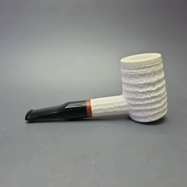MBSD Meerschaum Deluxe Rusticated Poker with Briar-Mortise (New) - Image 4